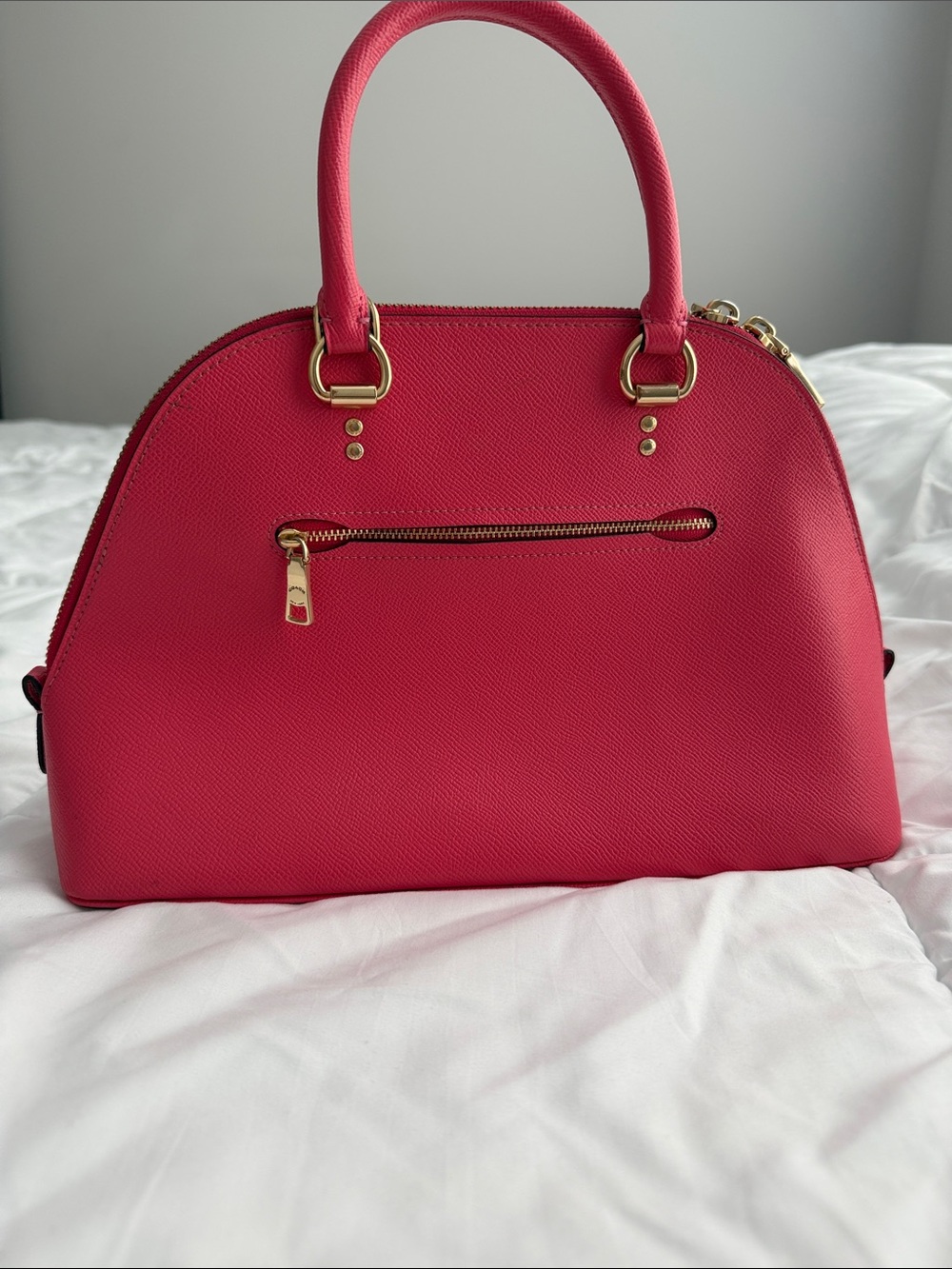 Coach Hot Pink Dome Satchel with Gold Hardware - Picture 3 of 4